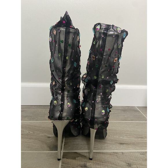 Azalea Wang Liora Women’s Stiletto Mid Calf Bootie Pointed Toe Black 7.5 NIB - Picture 8 of 10